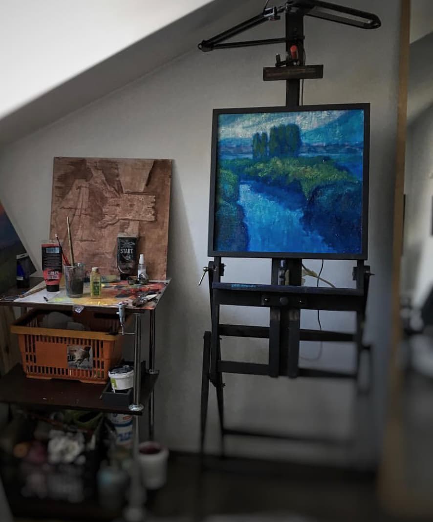 Painting displayed in Oleksandr Nazarchuk's studio