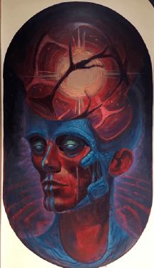 Psychedelic anatomical mural inspired by the band Tool