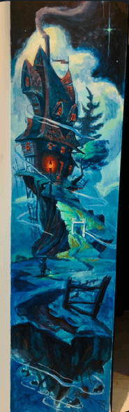 Vertical fantasy mural inspired by Sky: Children of the Light