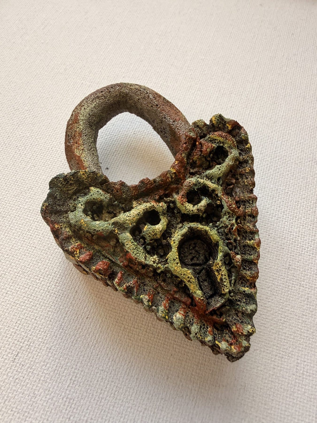 Padlock made from EVA foam with faux finish