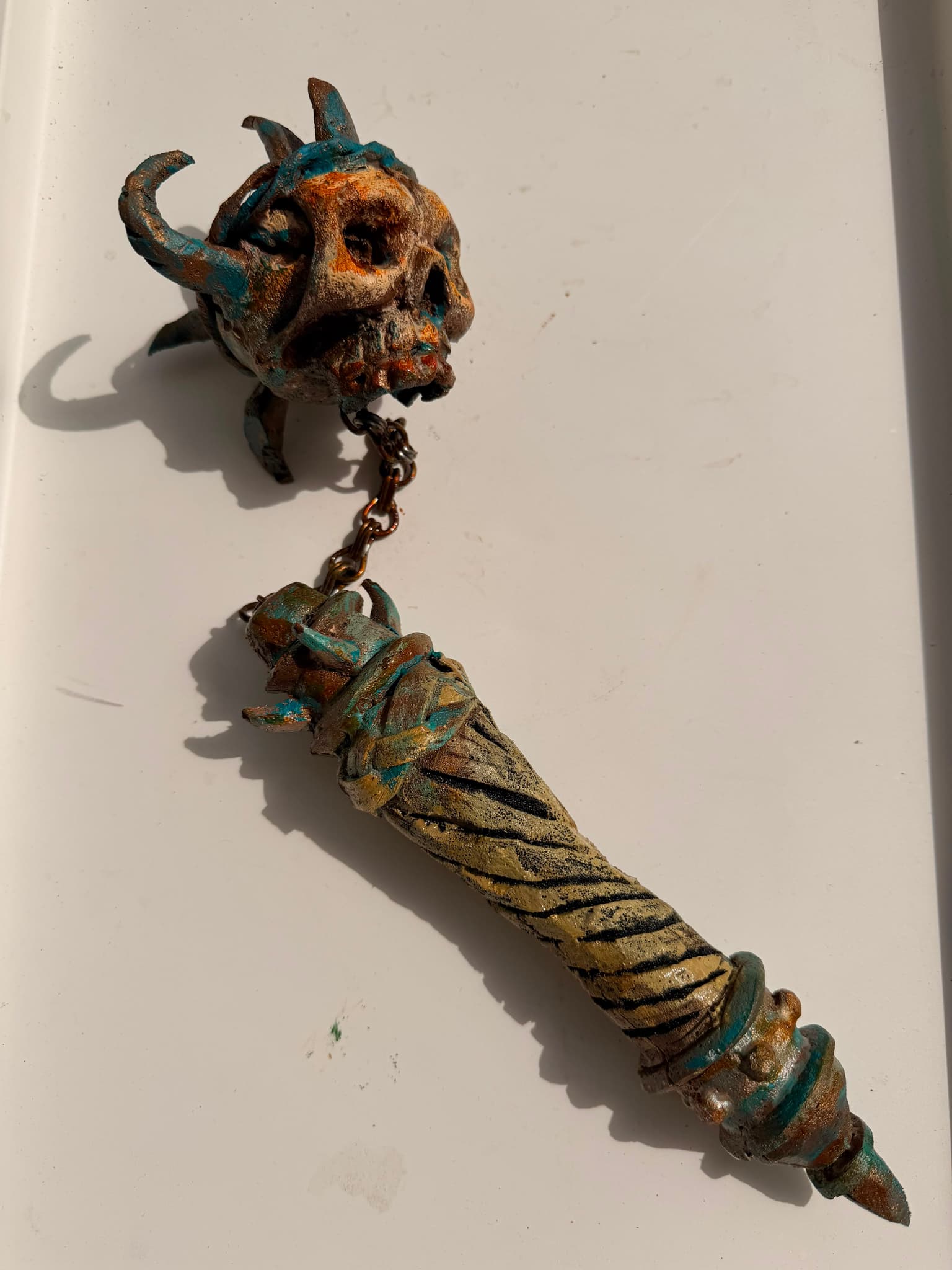 Handcrafted fantasy skull prop