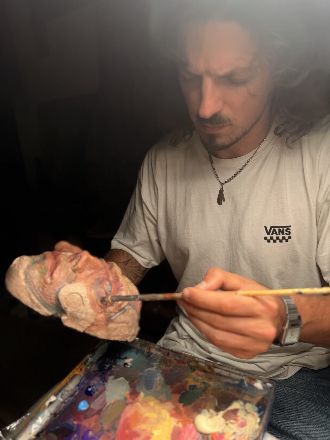 Decorating the sculpture
